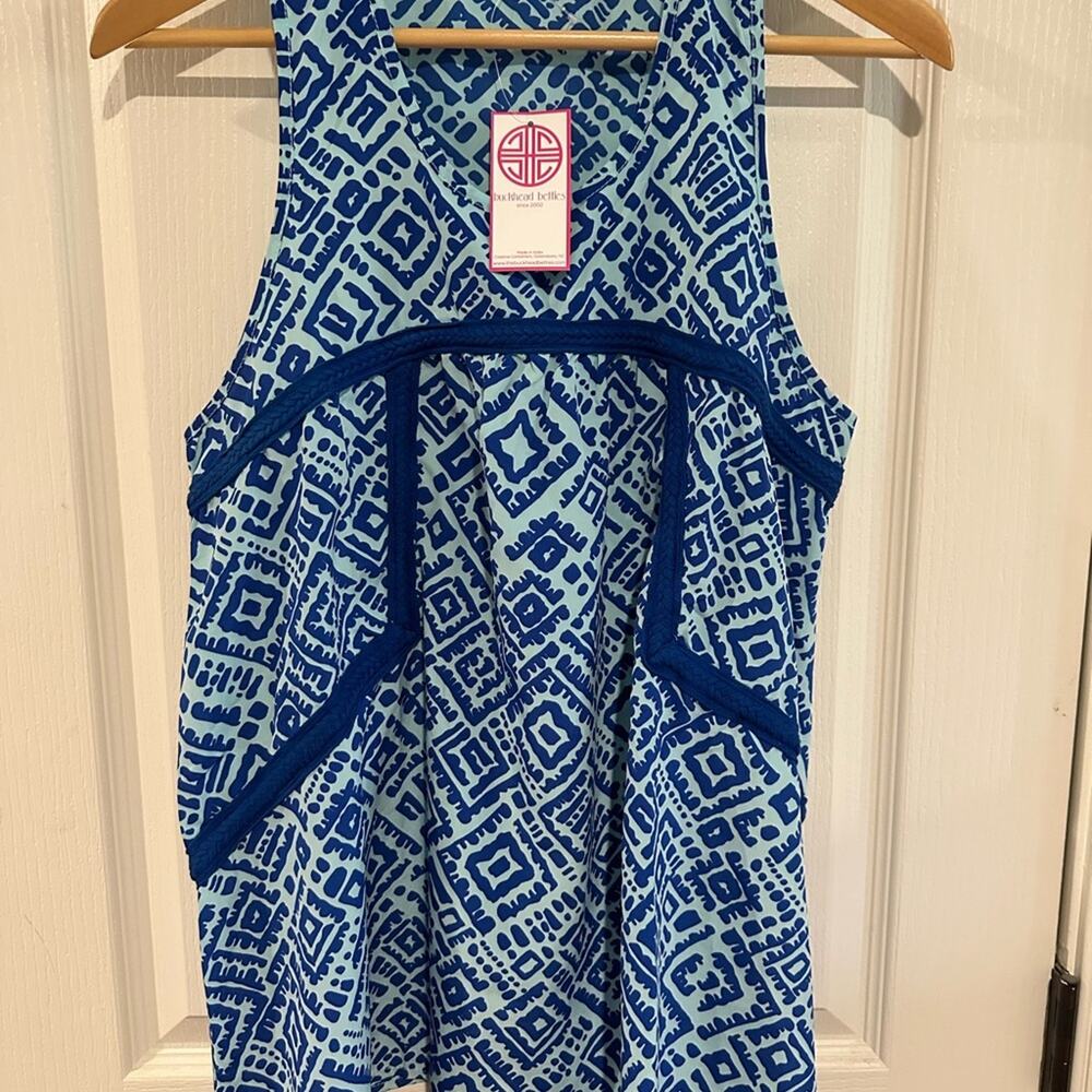 Buckhead Betties Blue flowly summer tank top new with tags size large